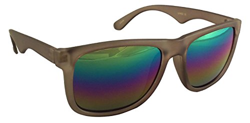 Rainbow Reflective Sunglasses - Mirrored Rainbow Lens - Retro Style - UV400