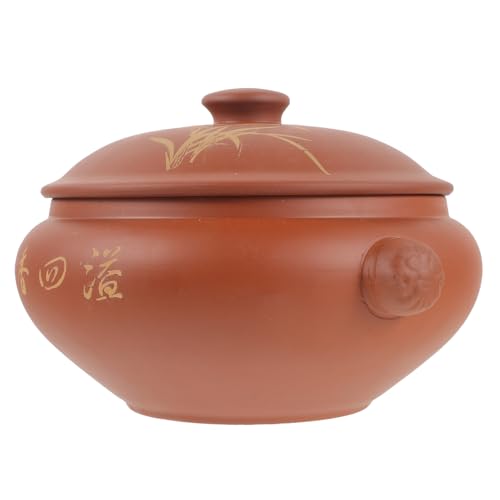 Homoyoyo Pentola in Ceramica per Cottura Vapore Pentola per Zuppa e Stufati Materiale Ceramico Superficie Liscia Multiuso per Verdure Carne e Pesce con Coperchio Elegante Riscaldamento
