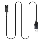 Xintronics USB Headset Adapter Quick Disconnect QD Kabel auf USB A Stecker Adapter Externer Soundkartenkonverter für Plantronics QD Wired Headset auf Computer Laptop PC VOIP Softphone