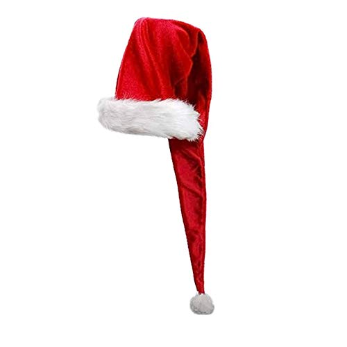 LERTREEUK Unisex rote Weihnachtsmann-Mütze, super lange Weihnachts-Plüsch-Mütze, Weihnachten, Party, Urlaub, überlänge, Weihnachtsmann-Kappe (150cm) Cover