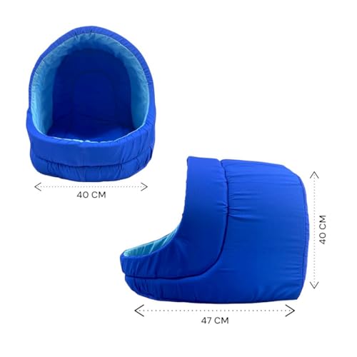 Cama Pet Iglu Raça Grande para Cachorro e Gato com Almofada (Azul)