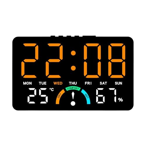 Despertador digital de pared con pantalla LCD grande para ver la temperatura 2