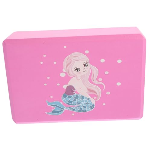 Luxshiny ヨガブロック 素材 軽量耐圧 抗滑り ヨガトレーニング補助 ダンス練習用 おしゃれなピンク美人魚柄 入り ヨガツール