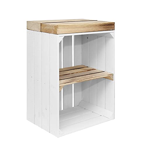 Marwood | Multifunktionales Schuhregal | Elegant | Langlebig | Praktisch | Ausgestattet mit Einer Sitzgelegenheit | Klein im Format | Aus Holz | Ideal für den Flur | Fertig montiert | Weiß