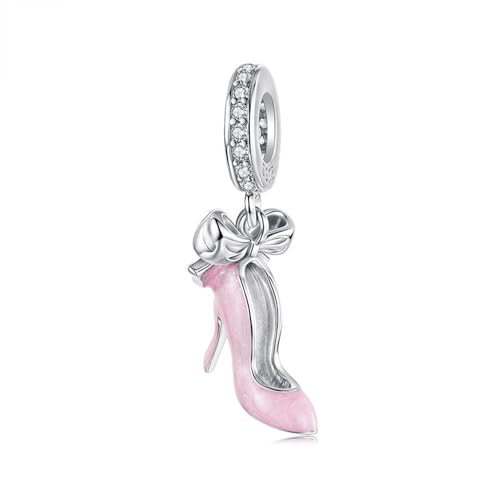 Image of Ballet Charm 925 Sterling Silver Dancer Shoes Anniversary Heart Pendant Family Birthstone Mom Dangle for Pandora Charm Bracelet
