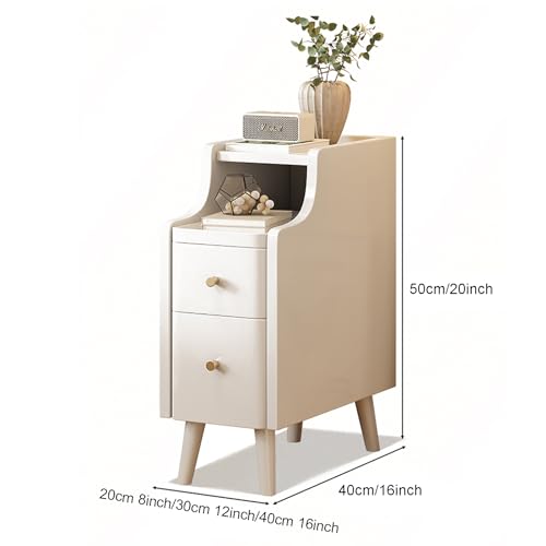 Table de chevet étroite pour chambre chaleureuse en bois massif - 3
