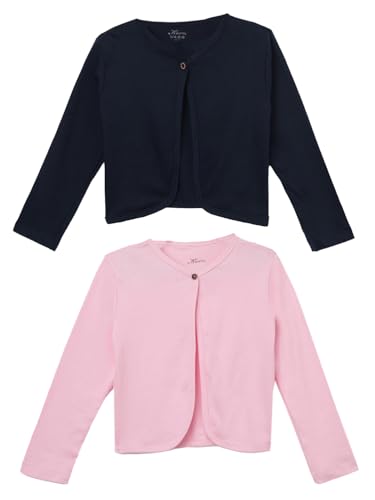 Image of KRYPTIC Kids Girls Regular Length Cotton Shrug - Pack of 2 Soft, Lightweight Open-Front Layers for Stylish Everyday Wear and Casual Outfits.