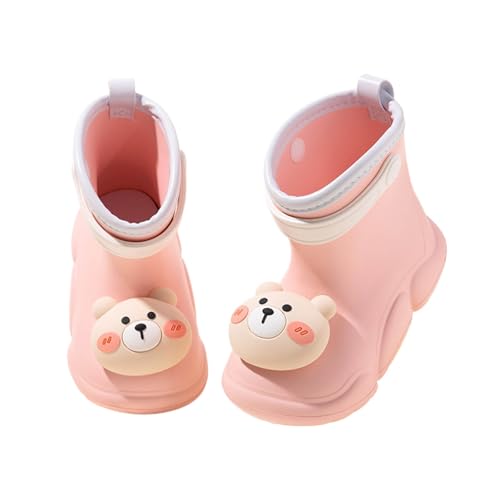 Generisch Botas de goma para niños, niños, niñas, bebé, dibujos animados, antideslizantes, ligeras, impermeables, cómodas, transpirables, al aire libre, para guardería, escuela, excursión, Rosa 5., 24