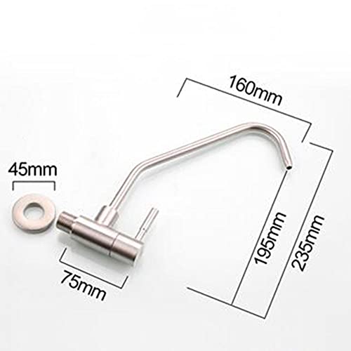 Robinet de cuisine filtre eau froide murale acier inoxydable ouverture 2cm - 5