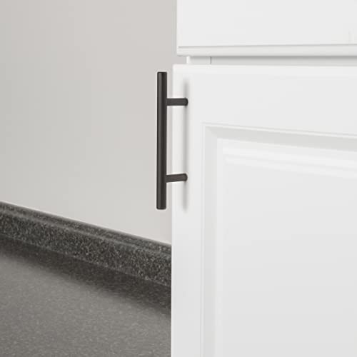 Image of South Main Hardware Euro Bar Cabinet Drawer Pull Handle (3 /8 inch Diameter), 5.88 inch Length (3.5 inch Hole Center), Oil Rubbed Bronze, Mounting Hardware Included, 10-Pack