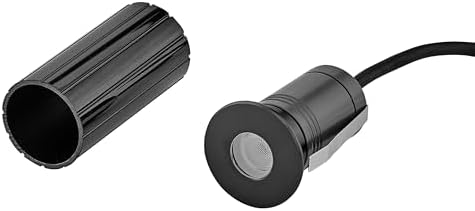 Hinkley Sparta Dot 12V Large Stainless Steel Integrated LED Round Button Light - Clear Optic Glass, Modern Style - Stainless Steel Black Finish