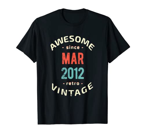Awesome since March 2012 - retro - vintage 2012 birthday Maglietta