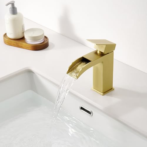 Faustina Waschtischarmatur Bad für Waschbecken eckig Wasserfall mit Pop-Up...