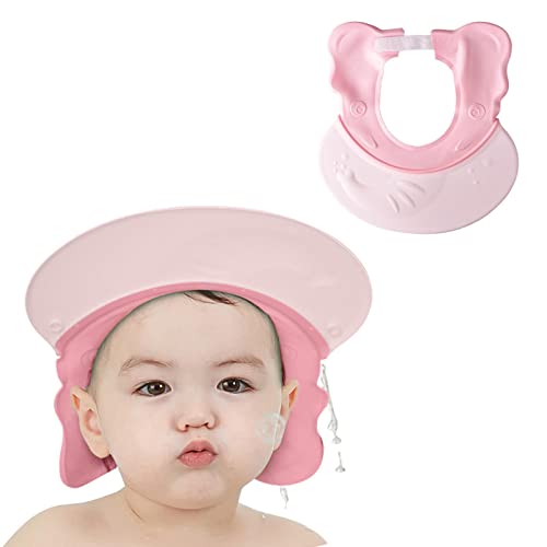 Touca de banho de bebê, touca de xampu para bebê, chapéu de banho ajustável, viseira de lavagem de c