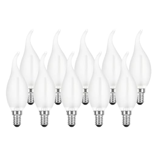 10 x LED Filament Leuchtmittel Windstoß Kerze 1W = 15W E14 Cosy MATT extra warmweiß 2200K (10 Stück)