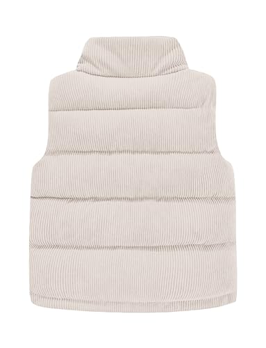 Happy Cherry Girls Corduroy Down Vest Kids Winter Warm Quilted Jacket Toddlers Sleeveless Coat Outerwear 1-8 Years2