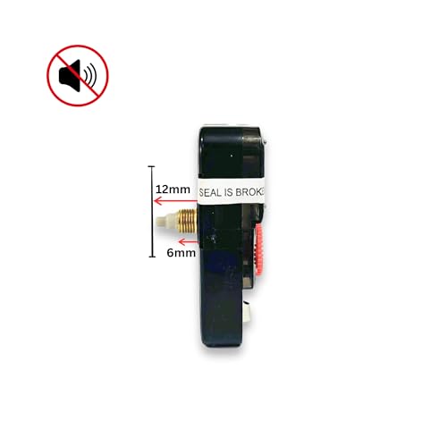 Image of A Product of SONAM Quartz Sweep Silent Movement Machine, 12mm Battery Operated Clock Movement - Plastic, Sweep, Black