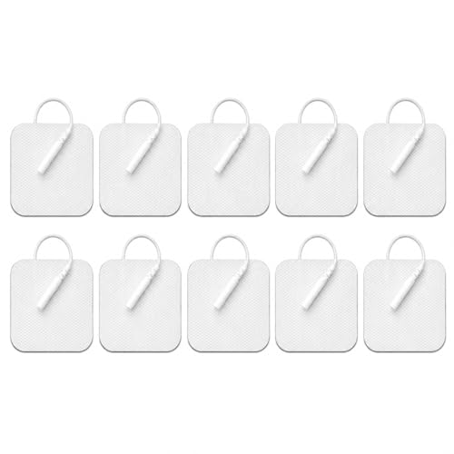 Image of AGAM Digital Therapy Machine Electrodes (Square Shape) - Strong Adhesive Gel, Universal Replacement Pads for Muscle Pain Relief, Reusable TENS Unit Electrode Pads (Pack-10)