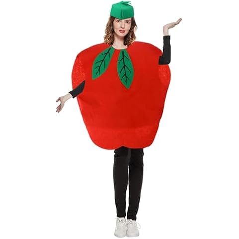 Segreto Unisex Halloween Pumpkin Strawberry Moon Costume Dress Set Fruits Costume Suit with Hat Cover