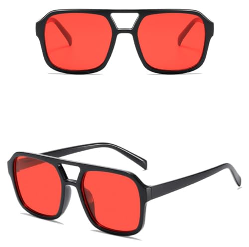 Image of Retro 70s Square Aviator Sunglasses Women Men Vintage Rectangle Sunglasses Flat Frame Trendy Shades