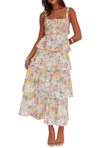 Robe corset fleurie sans manches avec dos nu à nœud ajustable