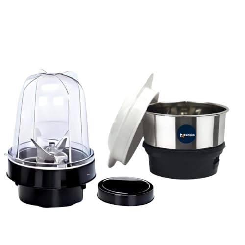 Image of Heavy Quality Chutney180 ML for All mixer Grinder & Unbreakable bullet mixer grinder set with a versatile bullet mixer juicer 300 mL universal 4-teeth coupler,2-slot compatible.
