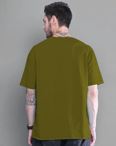 Image of AUSK Mens Loose Fit Oversized Printed Cotton T-Shirts Half Sleeve Drop Shoulder Men Tshirt