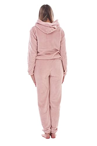 Image of SHAPERX Pajamas Set for Women With Hoodies Soft Comfy Fleece Pjs Pullover Pants Loose Plush Sleepwear Fuzzy Hoodies Loungewear for Winter Pack of 1