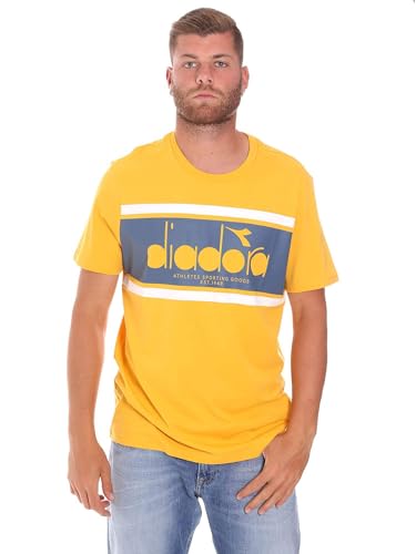 Diadora T-Shirt Homme Jaune de sport décontracté pour les jours d'été