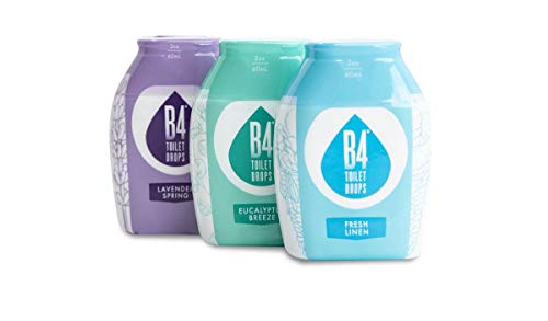 B4 Toilet Drops Toilet and Bathroom Deodorizer Drops 3 Count 2 Ounce Bottles (Variety Pack)