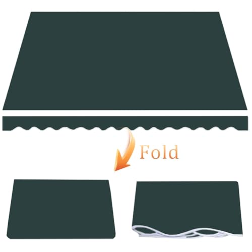 Auvent rétractable 6.5x2m vert foncé en polyester pour terrasse et balcon - 5