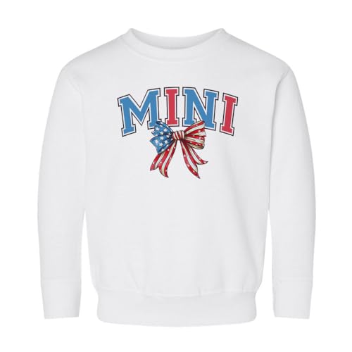 Mini Patriotic Bow Kids Sweatshirt Toddler 3T White