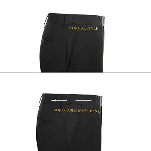 Men‘s 3 Piece Classic Fit Suit Set Two Buttons Solid Jacket Blazer Hidden Expandable Waist Pants & Vest4