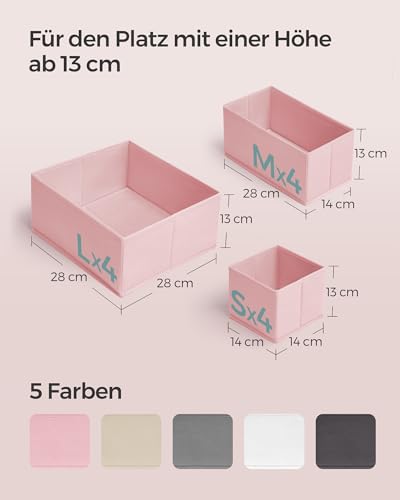 SONGMICS Aufbewahrungsbox für Schublade, 12er Set, Unterwäsche Organizer – Ansicht 4
