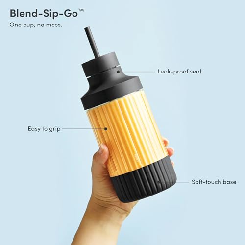 The Beast Mini Blender | Mini Countertop Kitchen Blender | Blend Smoothies and Shakes, Dressings, Sauces, Dips | Straw Cap and Straws Included | 600W (Carbon Black) - Image 5