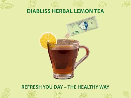 Image of Diabliss Herbal Wellness Lemon Tea - Low GI Instant Tea with 17 Herbs & Spices | Natural Lemon Flavour | Glucose-Friendly Drink for Daily Wellness | Trusted by Consumers in 3 Continents | 30x10 Sachet Box
