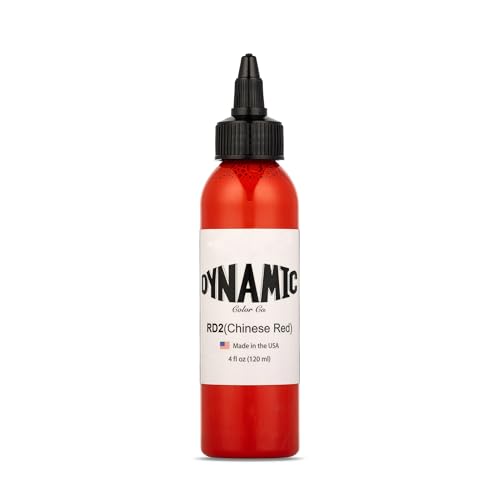 Image of Dynamic Color Chinese Red Tattoo Ink, Made in USA Since 1990, 4 oz | Sterilized and lot-numbered for full traceability; established American brand trusted by artists worldwide