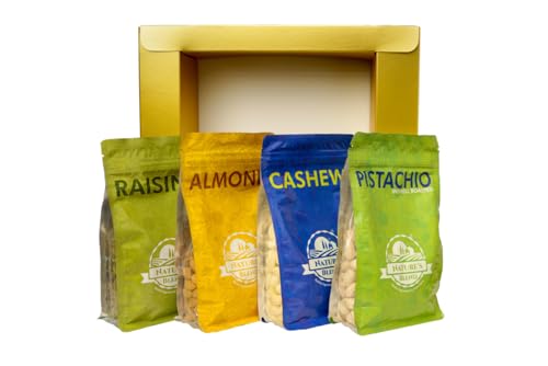 Image of Nature's Blend - Essential Dry Fruits|Festive|Pack of 4|100g Pouch|Cashew, Raisins, Almond, Pistachio Inshell Roasted|EBox
