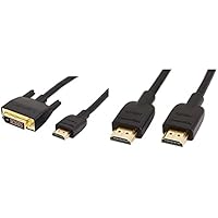 Amazon Basics HDMI-zu-DVI-Adapterkabel, -1,8 Meter, 24er-Pack & Hochgeschwindigkeits-HDMI-Kabel 2.0, Ethernet, 3D, 4K-Videowiedergabe und ARC, 1,8m, 24er-Pack