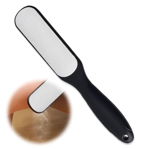 Lot de 1 pièce râpe pied noir, lime pour pieds double face en acier inoxydable pour les pieds crevassés humides ou secs.