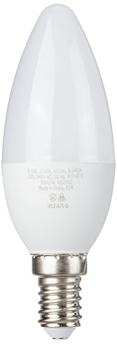 Image of wipro Garnet 5 W E14 Base Frosted Candle LED Bulb | Warm White (2700K) | Pack of 2 | Clear optics for sparkling effect | LED Filament Bulb for Home, office, chandellior, decorative lamp shade