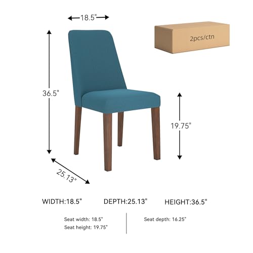 Signature Design by Ashley Lyncott Contemporary Dining Room Upholstered Side Chair with Foam Cushion, 2 Count, Blue & Brown by Signature Design by Ashley - Used condition - Image 5