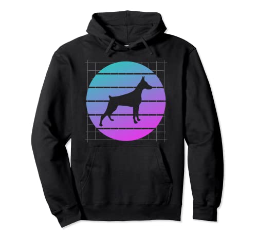 Silhouette rétro Doberman Pinscher Lover Sweat à Capuche