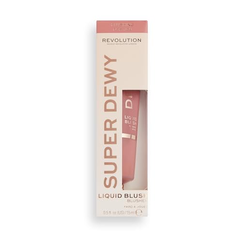 Makeup Revolution Superdewy Liquid Blusher – Flushing For You | Long-Lasting Natural Glow | Lightweight Buildable Tint for Cheeks | Hydrating Dewy Finish | For All Skin Types | 15ml