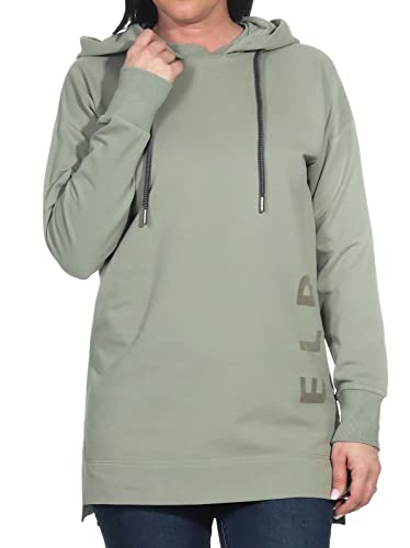 Elbsand Damen Long-Hoodie ESFerun Langer Kapuzen-Pulli-mit Logoprint 70512...