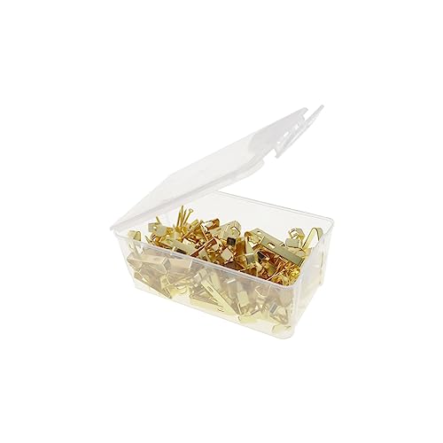 Image of 100 Pieces Picture Hanging Kit with Screws,SAFYY Picture Hooks for Hanging Pictures Heavy Duty,Wall Painting Hanging Hooks Picture Frame Hooks for Wall Mounting(Gold 30LB*70，50LB*20,100LB*10)