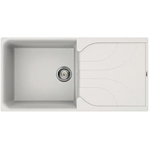 Image of Reginox EGO480-W Large 1.0 Bowl Regi-Granite Composite Sink With Reversible Drainer Granitetek White