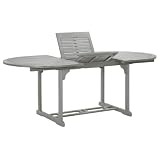 vidaXL Tavolo da Giardino Tavolino da Esterni Mobili da Giardino Arredo da Esterni Arredamento per Patio Nero 200x100x75 cm in Legno di Acacia Grigio