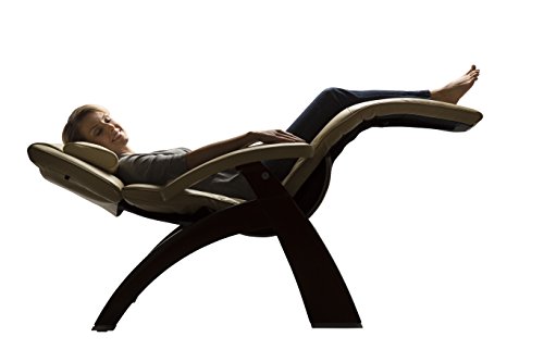 Human Touch Perfect Chair "PC-420" Premium Full Grain Leather Hand-Crafted Zero-Gravity Walnut Manual Recliner, Cognac