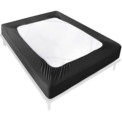 Full Box Spring Cover, Bed Skirt Wrap 4 Side of The Mattress, Stretch & Snug Fit, Ultra Soft, Wrinkle Free, Replacing Bed Skirts for Hotel and Home (Black, Full) Cover